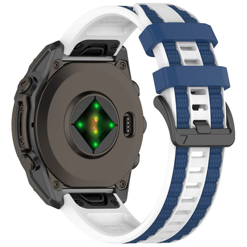 Garmin Tactix 7 Sport Grain Strap (White/Blue)