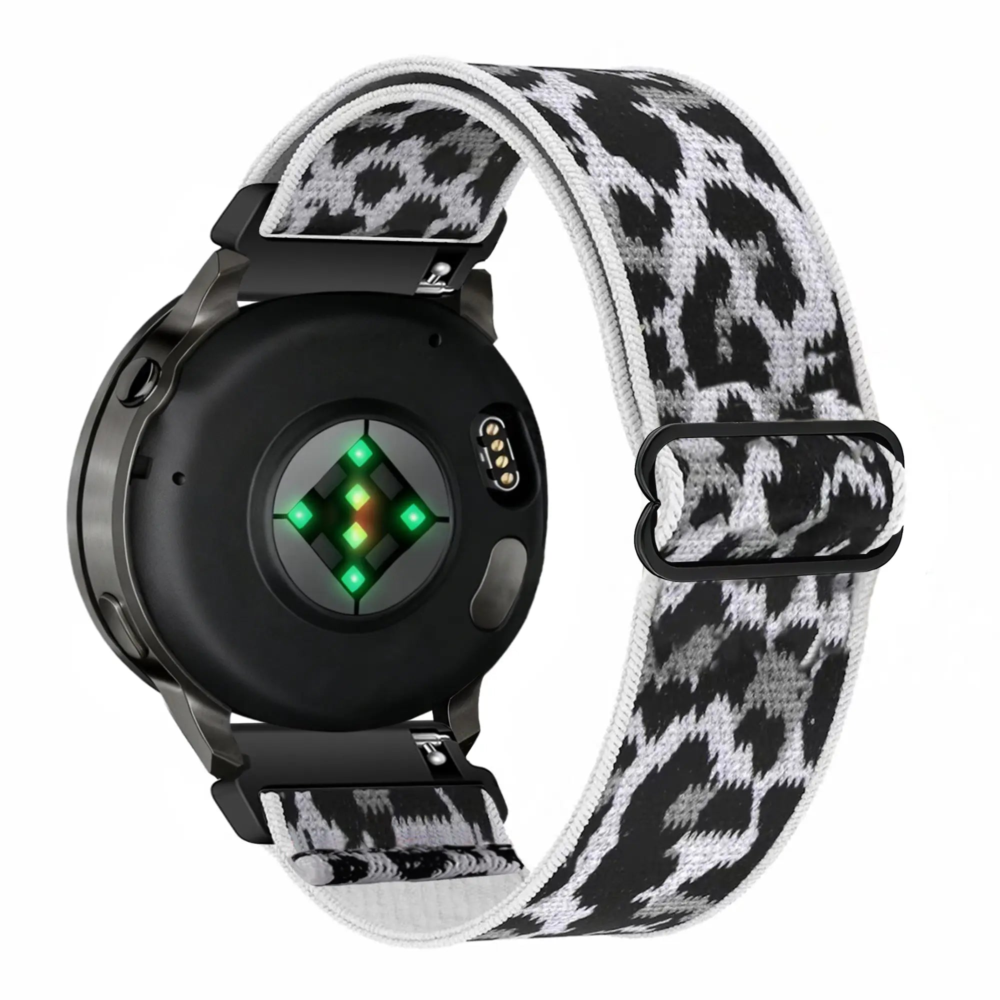 Bandz Garmin Forerunner 255s Elastic Nylon Strap (White Leopard)