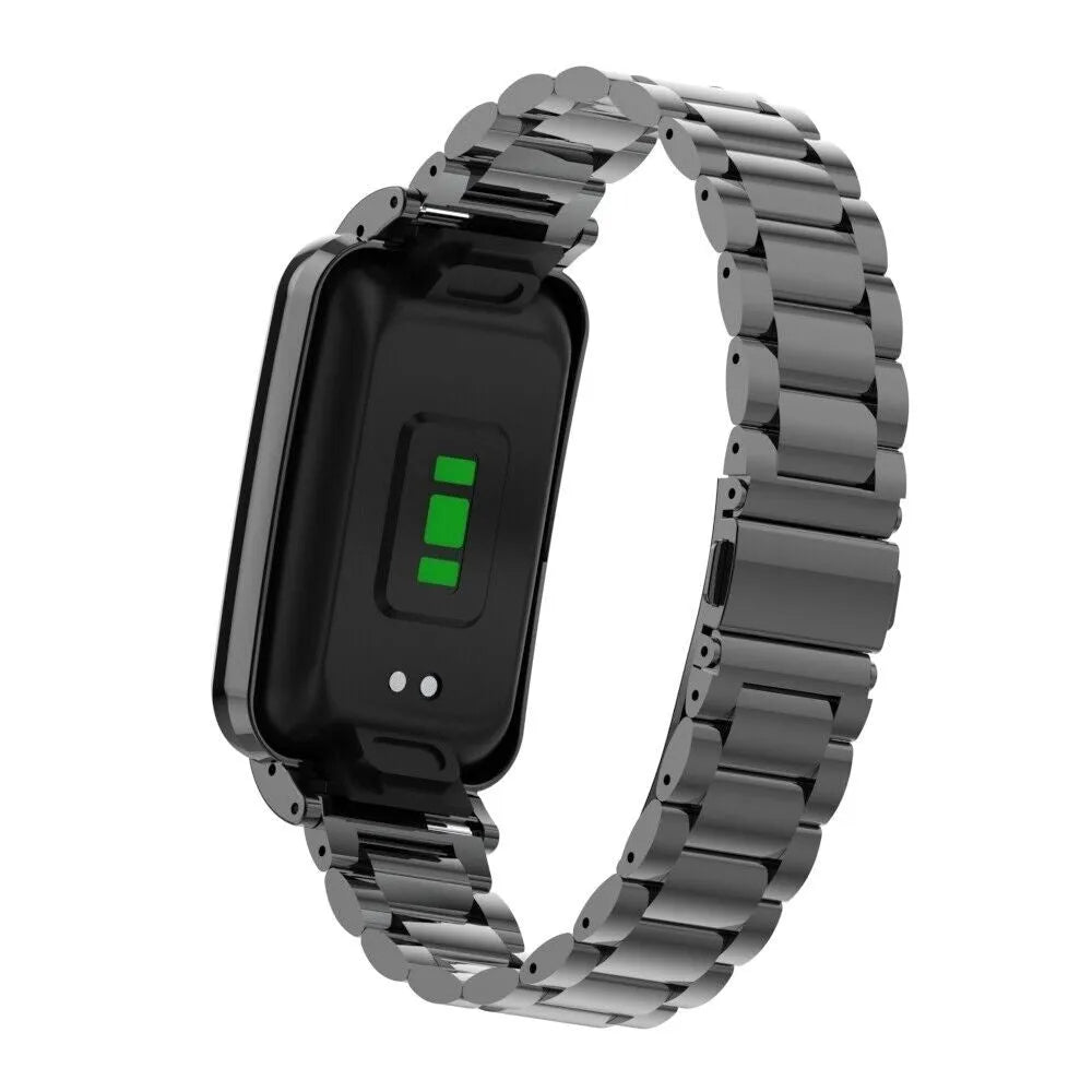 Steel Strap, black, on a watch, 3/4 rear view