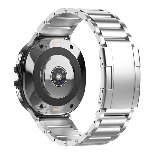 Titanium Strap, silver, on a watch, 3/4 rear view