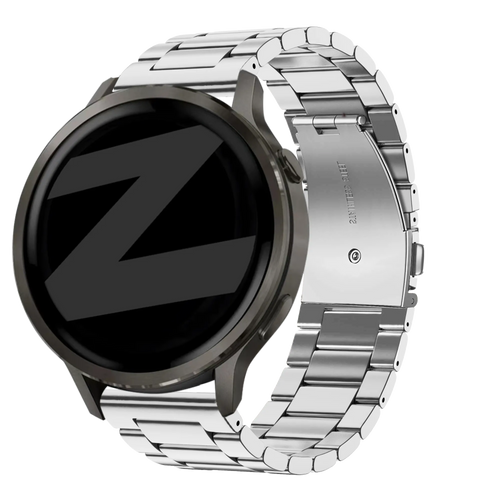 Steel Strap 'Classic', silver, on a watch, 3/4 rear view