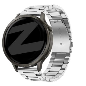 Steel Strap 'Classic', silver, on a watch, 3/4 rear view