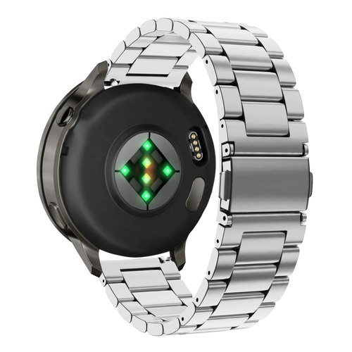 Steel Strap 'Classic', silver, on a watch, 3/4 rear view