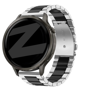 Bandz Garmin Forerunner 570 - 47mm Steel Strap 'Classic' (Silver/Black)