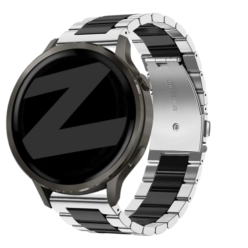 Bandz Garmin Forerunner 570 - 47mm Steel Strap 'Classic' (Silver/Black)