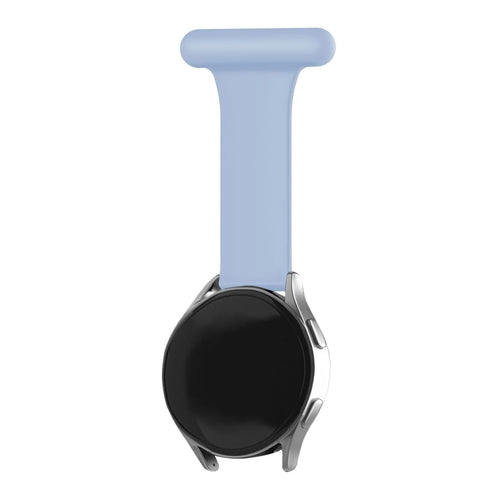 Silicone Nurse Fob, light blue, on a watch, direct front view
