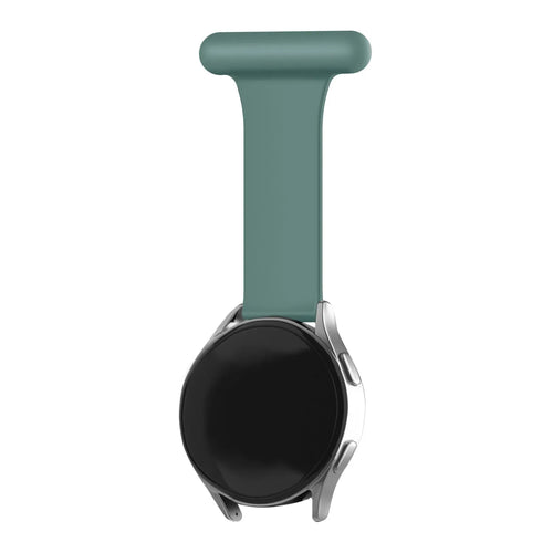 Silicone Nurse Fob, green, on a watch, direct front view