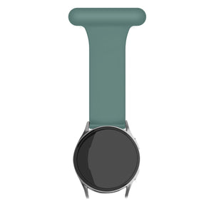 Silicone Nurse Fob, green, on a watch, direct front view
