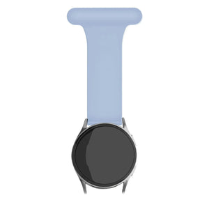 Silicone Nurse Fob, light blue, on a watch, direct front view