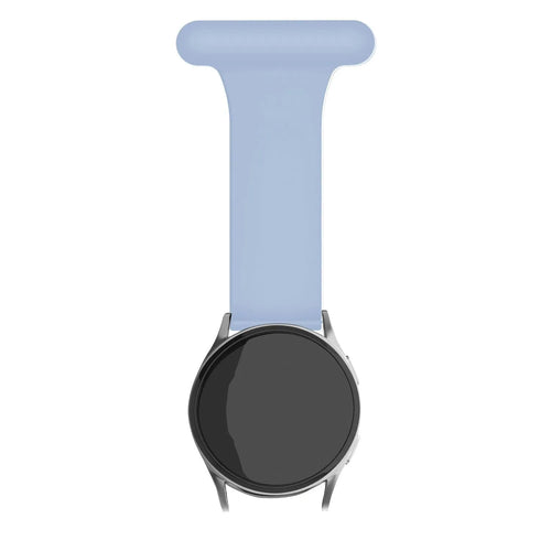 Silicone Nurse Fob, light blue, on a watch, direct front view