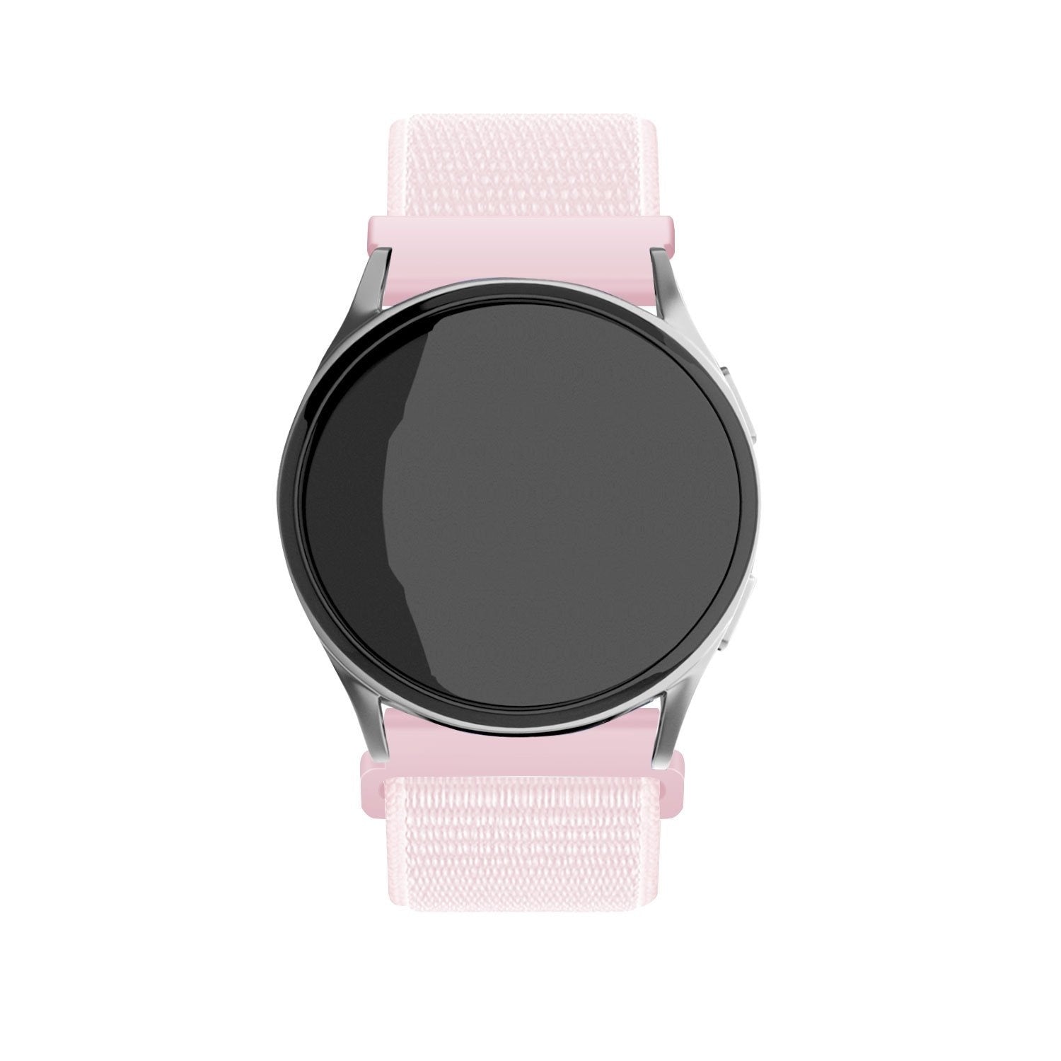Nylon Strap, light pink, on a watch, direct front view