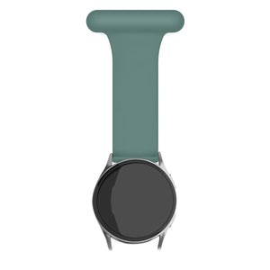 Silicone Nurse Fob, green, on a watch, direct front view