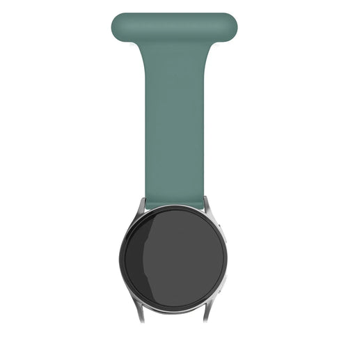 Silicone Nurse Fob, green, on a watch, direct front view