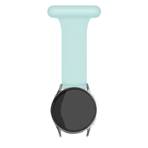 Silicone Nurse Fob, light green, on a watch, direct front view