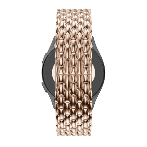 Steel Strap 'Dragon', rose gold, on a watch, direct front view