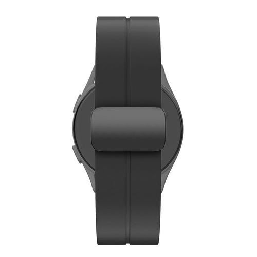 D-Buckle Silicone Strap, black, on a watch, direct front view