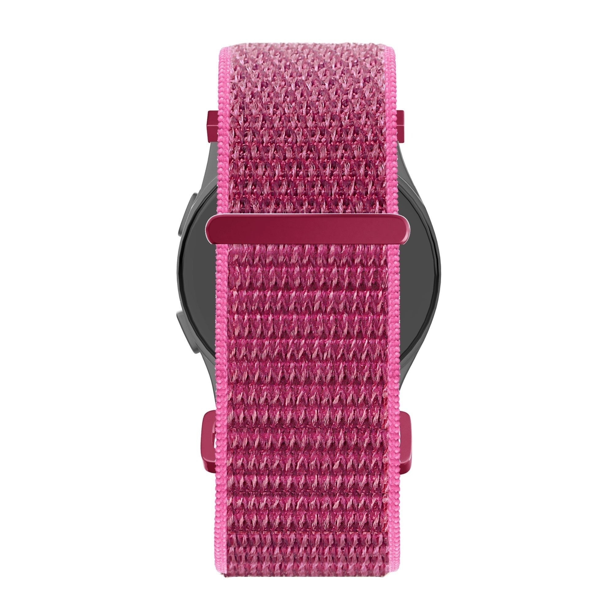 Nylon Loop Strap, dragonfruit, on a watch, direct front view