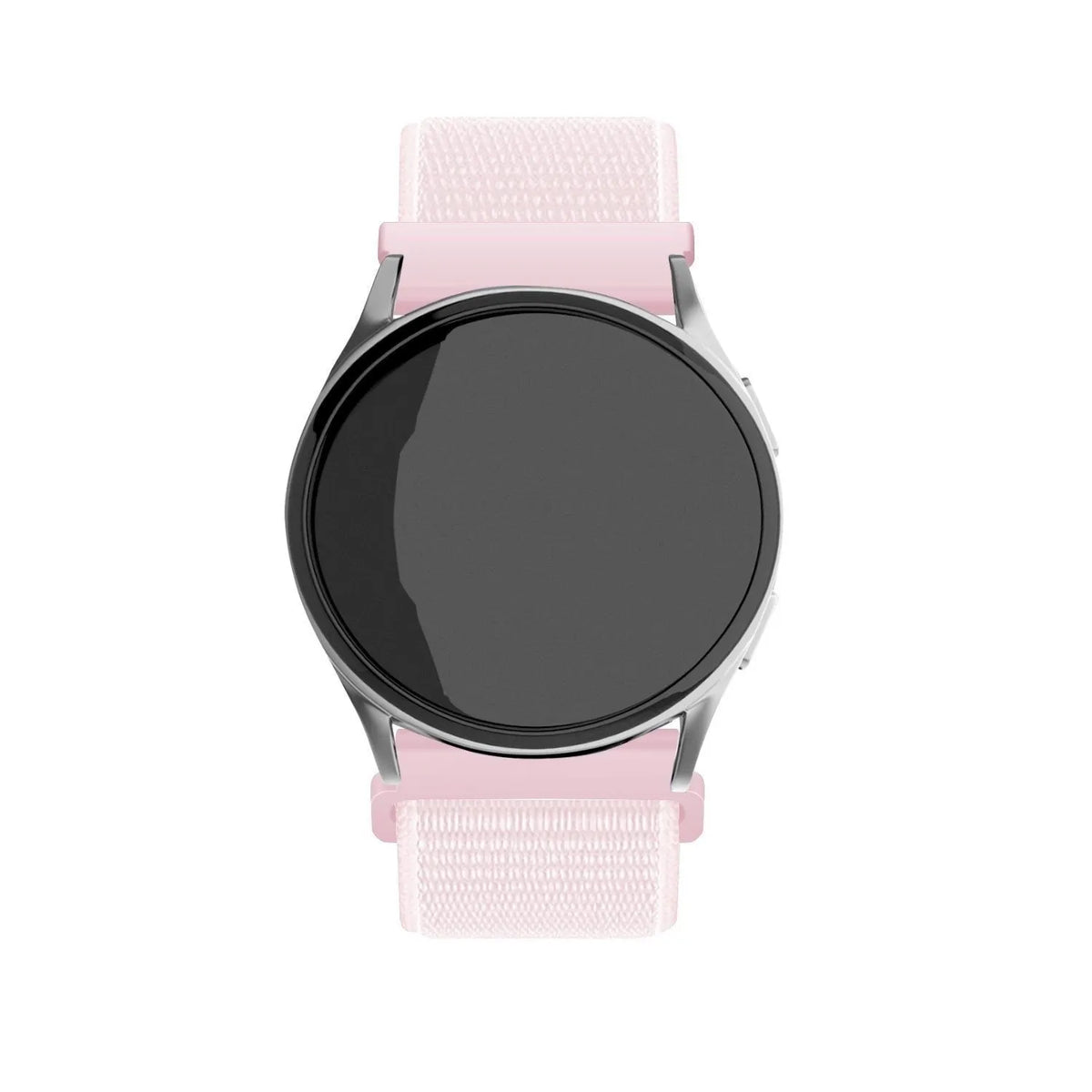 Nylon Strap, light pink, on a watch, direct front view