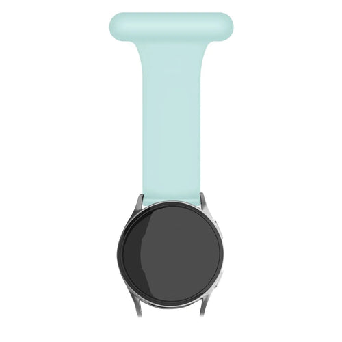 Silicone Nurse Fob, light green, on a watch, direct front view