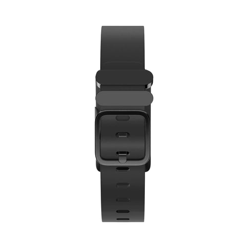 Silicone Strap, black, on a watch, direct front view