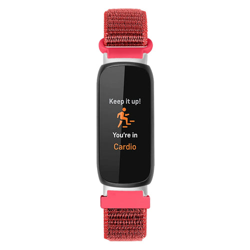 Nylon Strap, red, on a watch, direct front view
