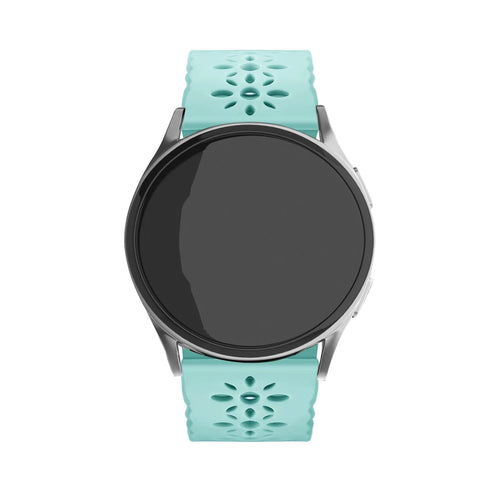 Patterned Silicone Strap, on a watch, direct front view
