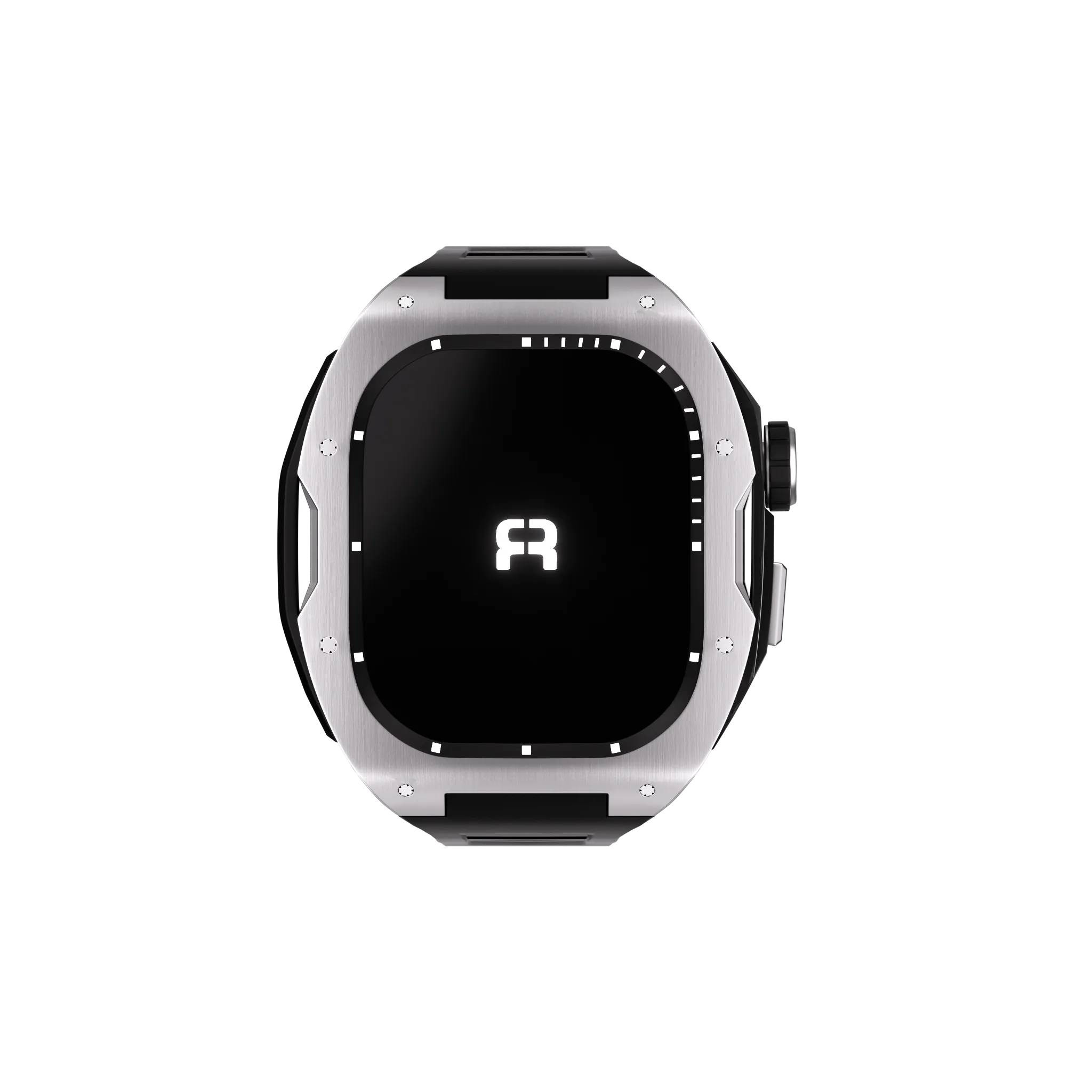 Reqior Apple Watch 45mm Case with Rubber Strap (Silver)