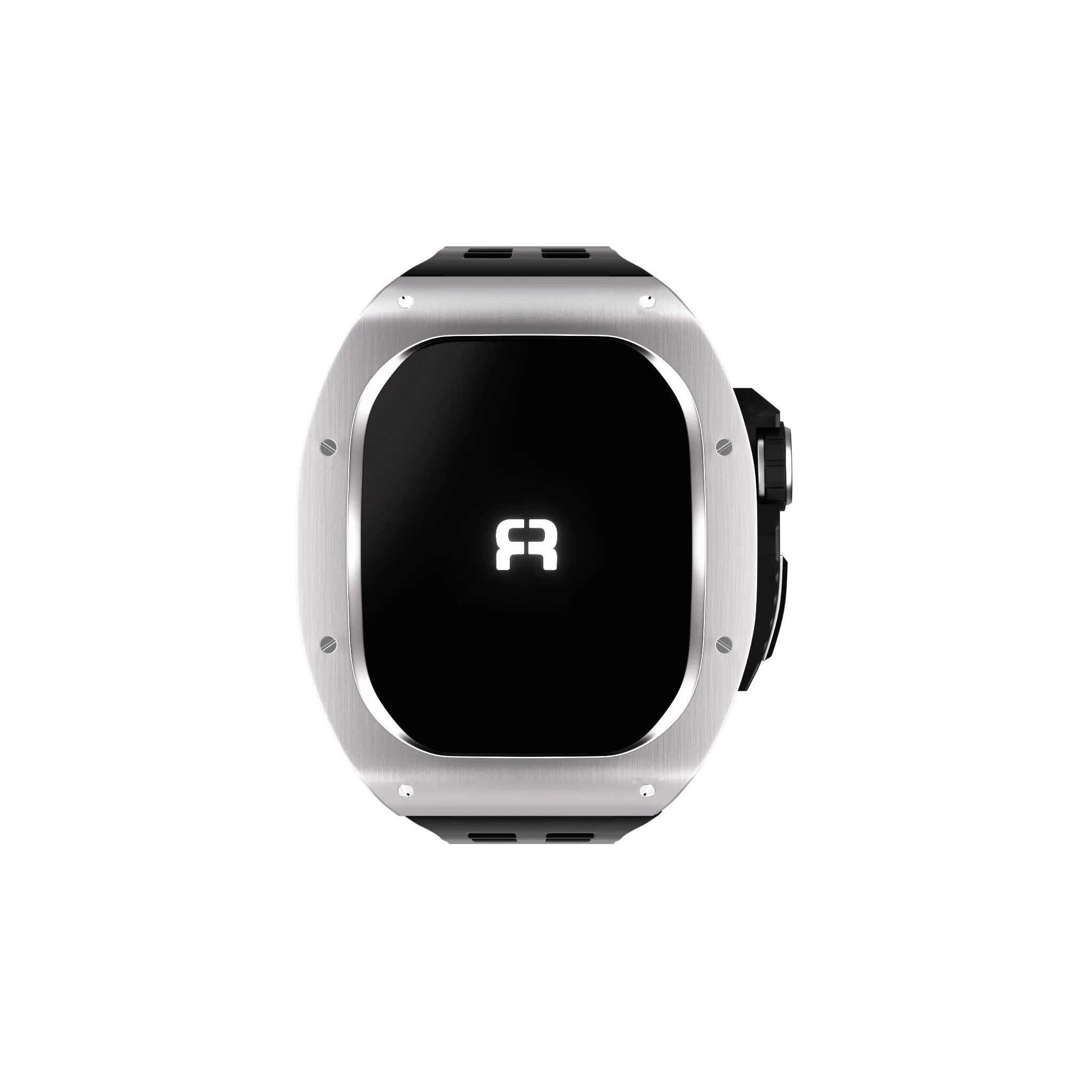 Reqior Apple Watch 45mm Polymer and Metal Case with Rubber Strap (Silver)