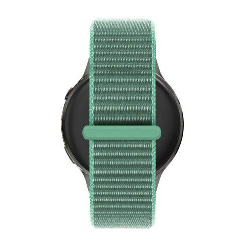 Nylon Loop Strap, mint, on a watch, direct front view