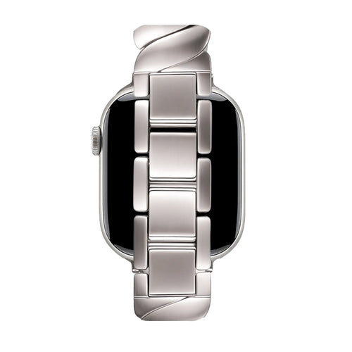 Bandz Apple Watch Premium Metal Strap 'Twisted' (Starlight)