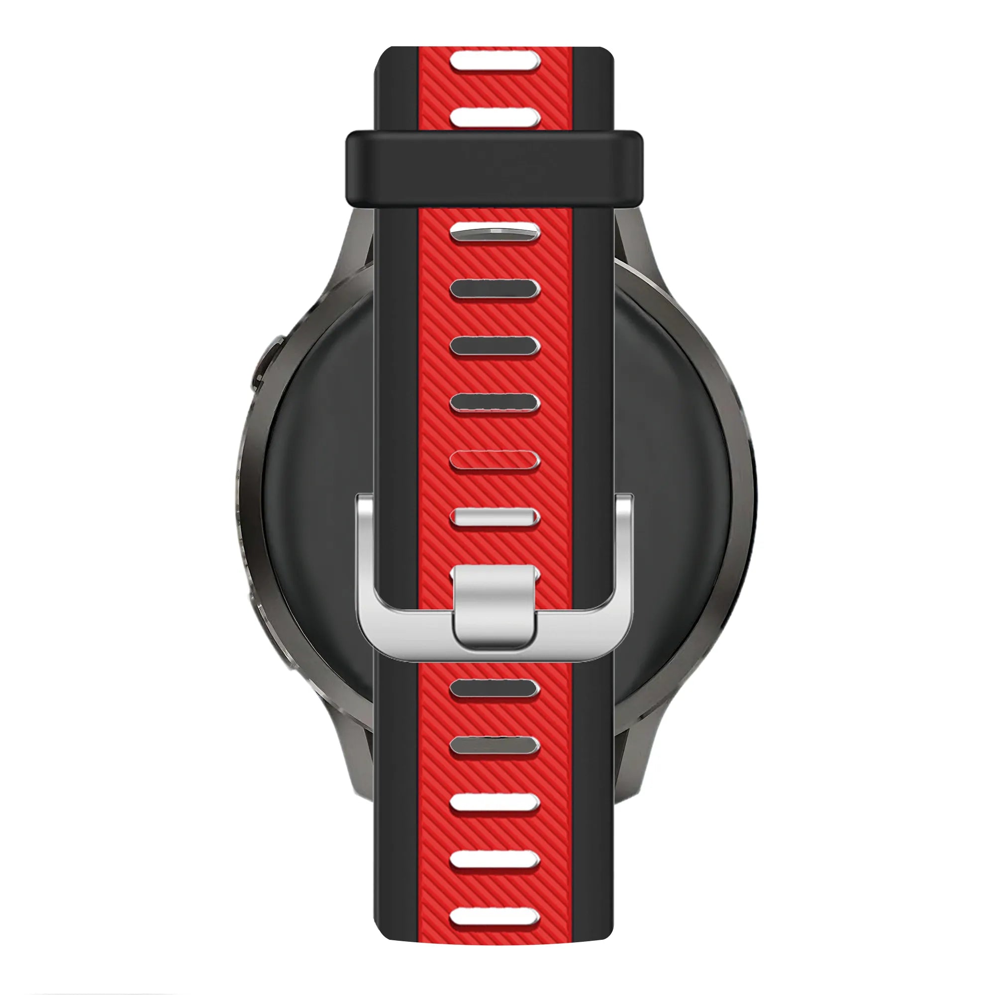 Bandz Garmin Forerunner 570 - 47mm Dual Buckled Sport Strap (Black/Red)