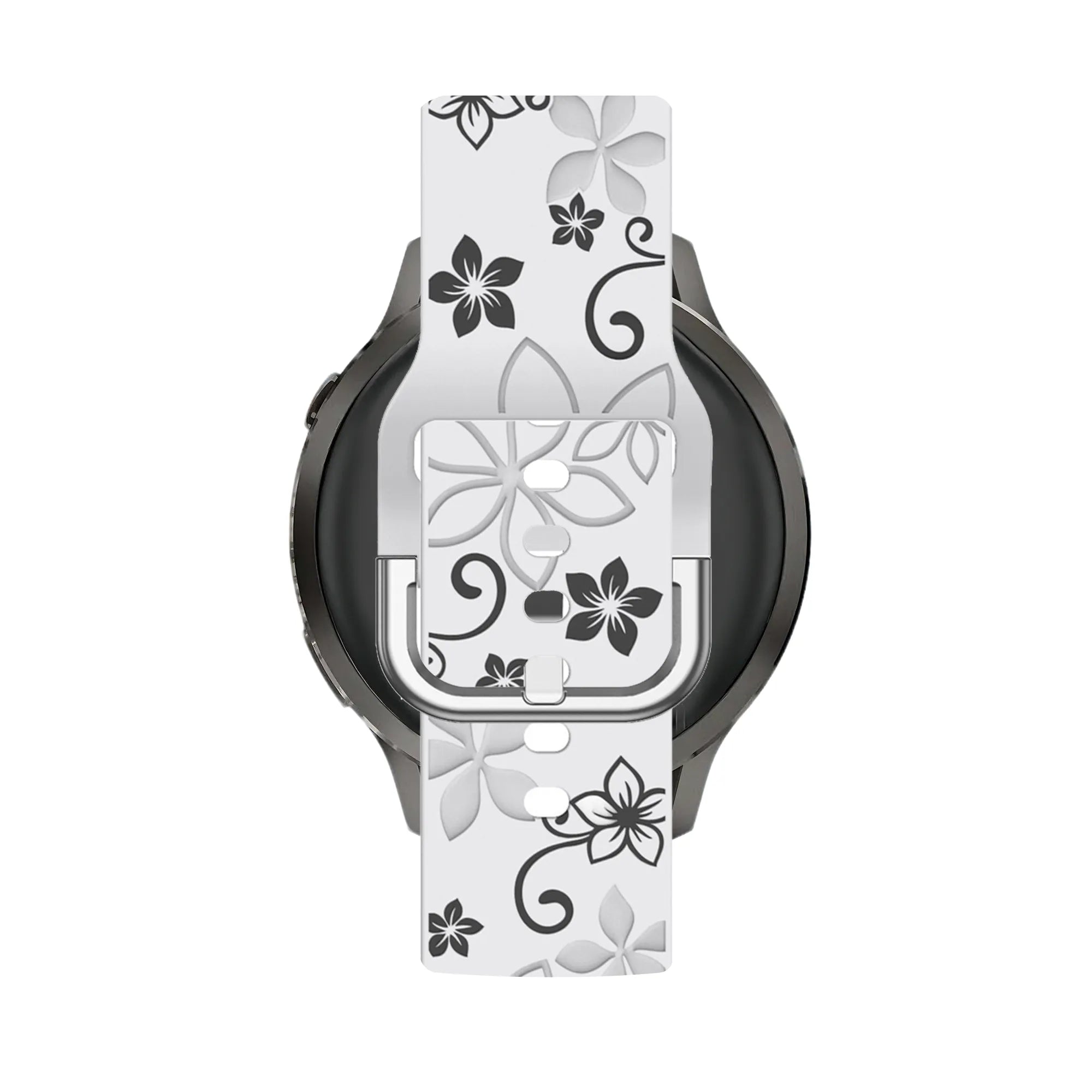 Bandz Garmin Venu 3s Silicone Strap 'Flowers' (White/Black)