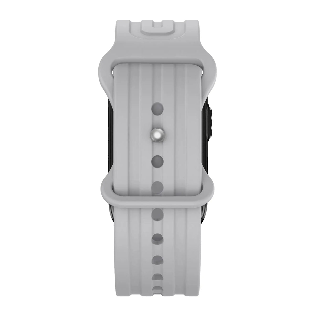 Silicone Strap 'Classic', grey, on a watch, direct front view