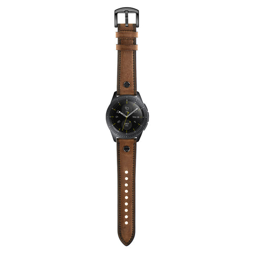 Huawei Watch 5 - 46mm Leather Strap with Screw (Dark Brown)