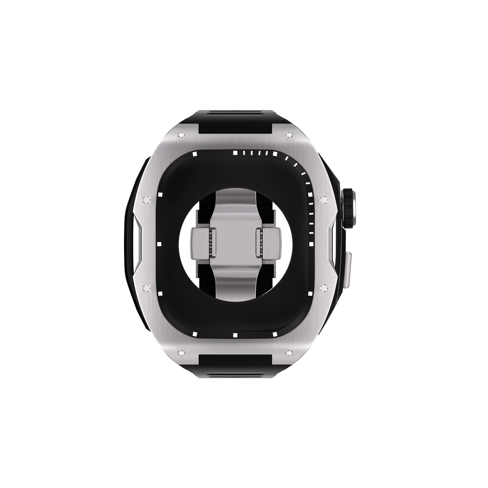 Reqior Apple Watch 45mm Case with Rubber Strap (Silver)