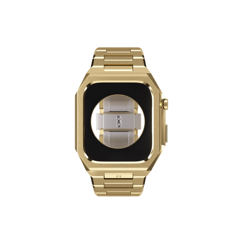 Reqior Apple Watch 45mm Case with Steel Strap 'Nautilus' (Gold)