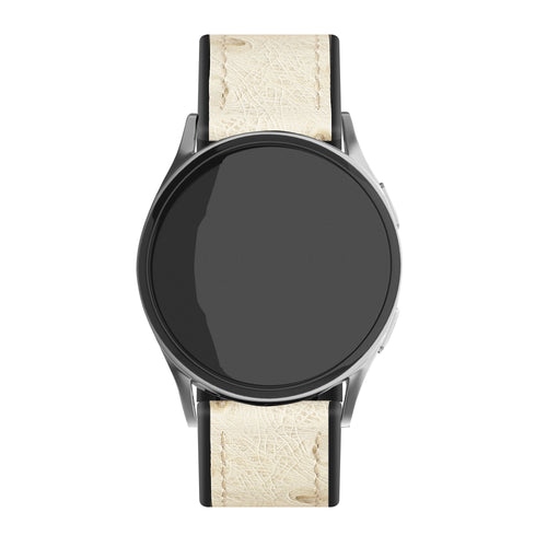 Leather Hybrid Strap, on a watch, direct front view