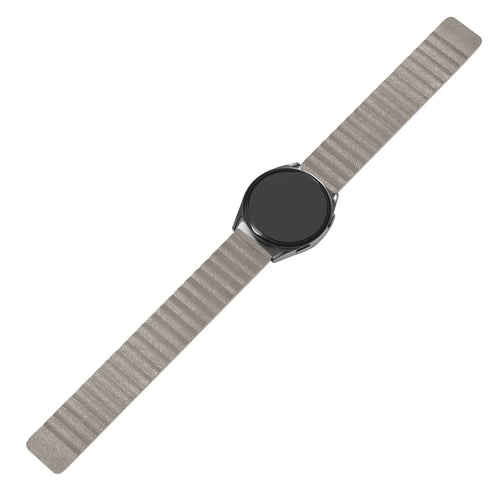 Leather Loop Strap, khaki, on a watch, direct front view