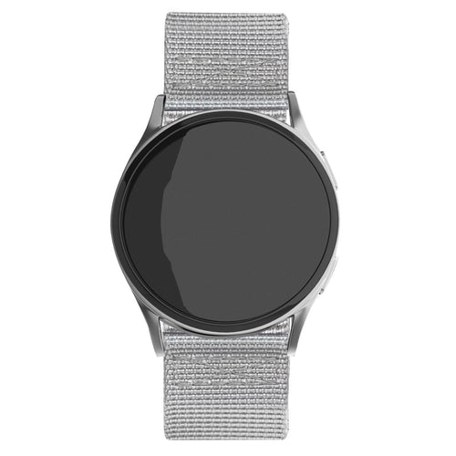 Nylon Buckle Strap, grey, on a watch, direct front view