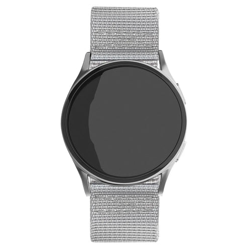 Nylon Buckle Strap, grey, on a watch, direct front view