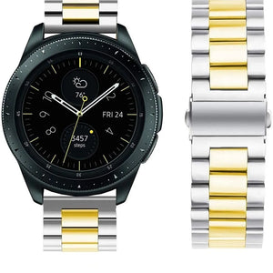 Steel Strap, silver/gold, on a watch, direct front view