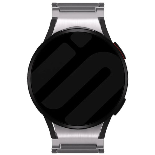 Titanium Strap 'One Push', silver, on a watch, direct front view