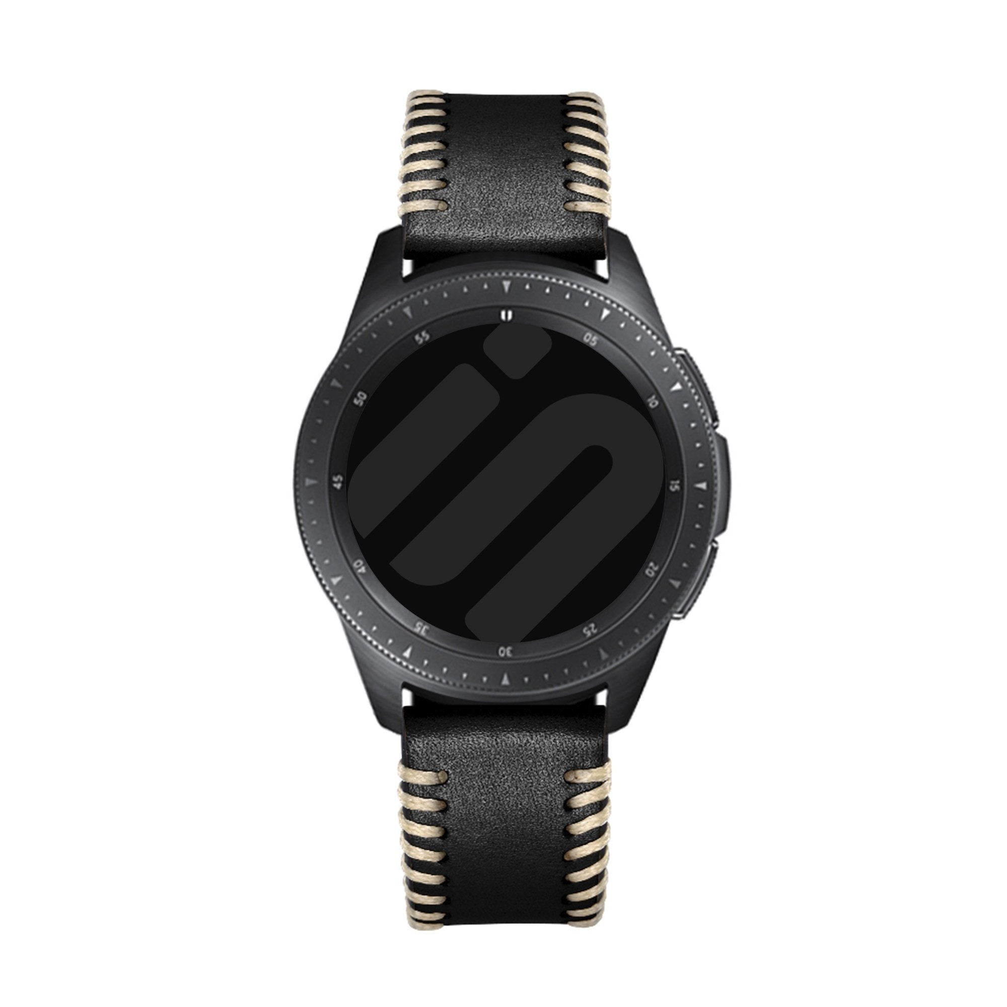 Huawei Watch 5 - 46mm Stitched Leather Strap (Black)