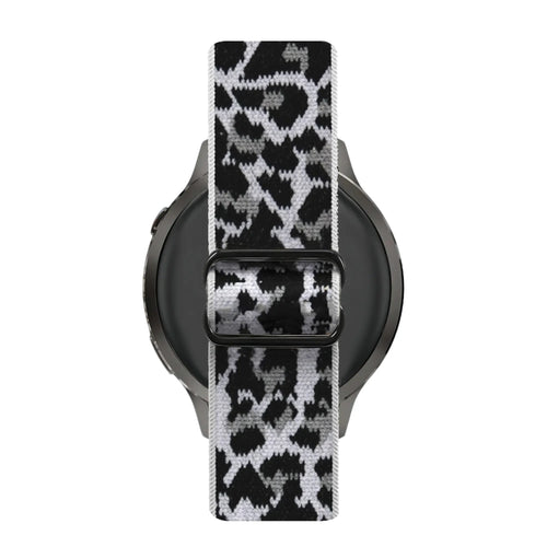 Bandz Oozoo Smartwatch 20mm Elastic Nylon Strap (White Leopard)