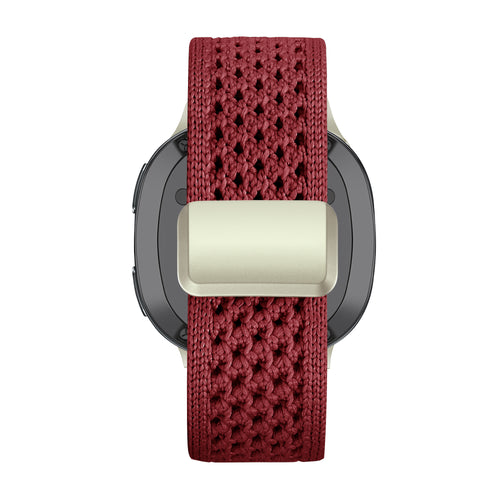 Bandz Samsung Galaxy Watch 9 - 40mm Vintage Nylon Strap (Wine Red)