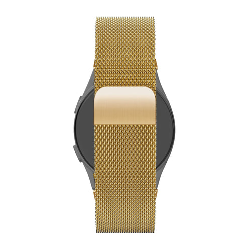 Milanese Loop Strap, gold, on a watch, direct rear view