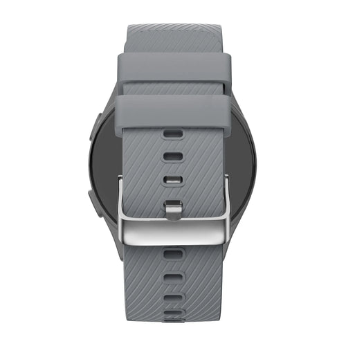Silicone Strap 'Deluxe', grey, on a watch, direct rear view