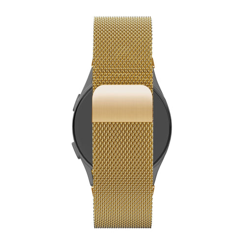 Milanese Loop Strap, gold, on a watch, direct rear view