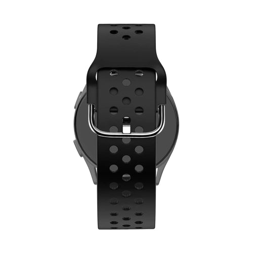 Silicone Sport Strap 'Air', black, on a watch, direct rear view