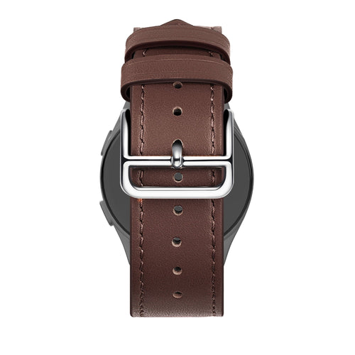 Bandz Amazfit Active 3 Premium Leather Strap 'Deluxe' (Brown)